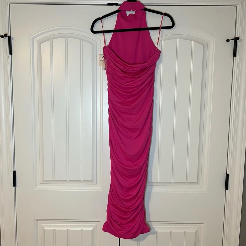Revolve superdown Mallory High Neck Dress Hot Pink Size Small Party Club NYE NWT - Picture 9 of 13